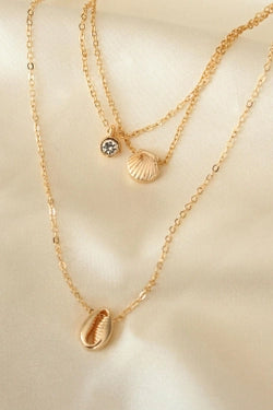 Gold Multiple Chain Necklace With Zircon