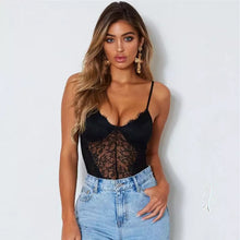 Load image into Gallery viewer, Black Lace up Bodysuit
