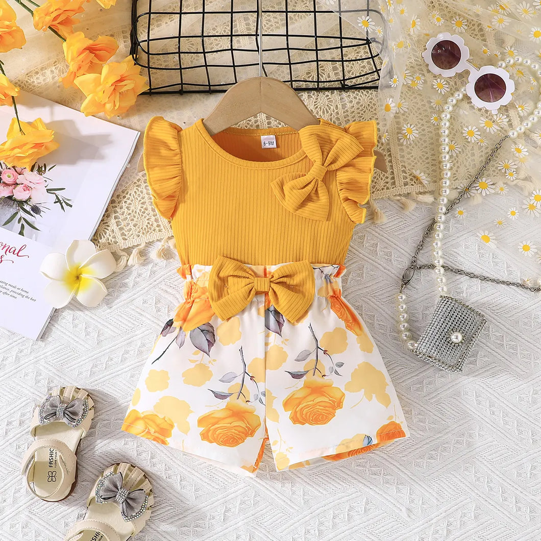2pcs Toddler Floral Set
