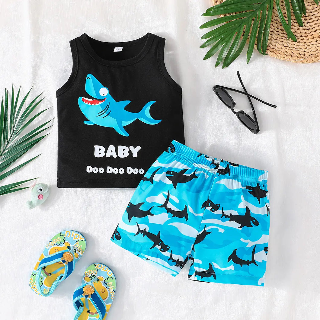 Toddler Shark Print Set