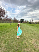 Load image into Gallery viewer, Kid&#39;s Strapless Turquoise Summer Dress
